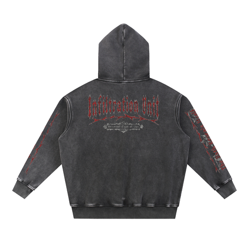 Snow Wash Fleece Oversize Hoodie