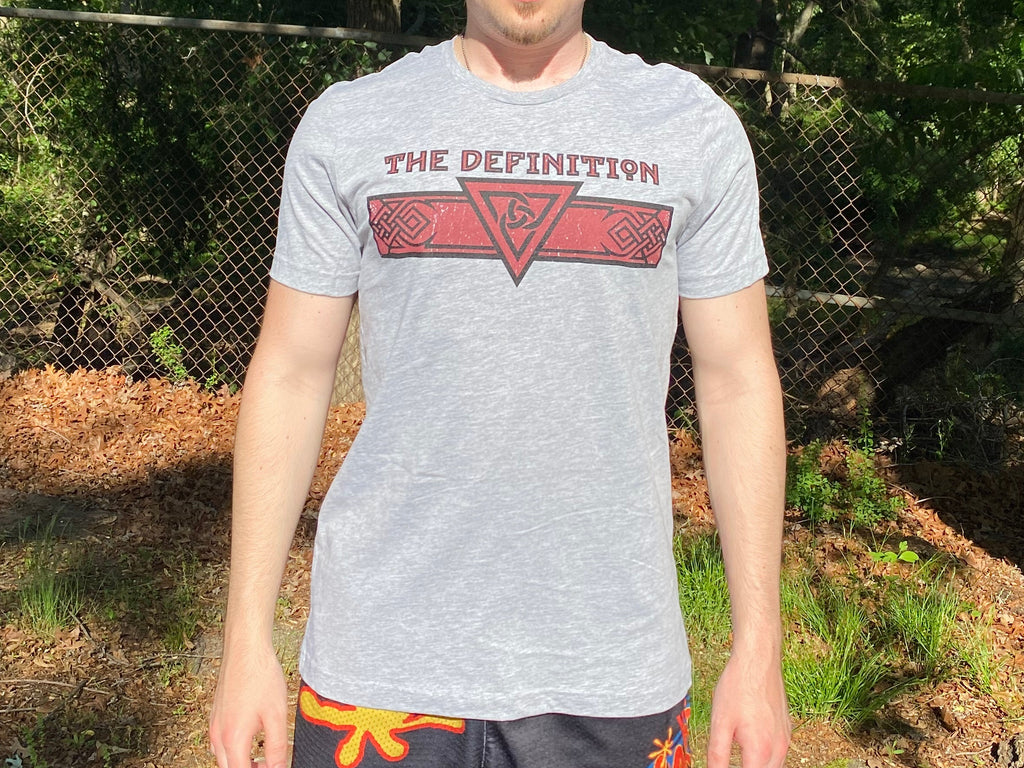 grey founder's tee front graphic outdoors